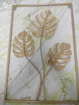 Product Review of 60cm*40cm Metal Wall Decor with Square Frame, Gold Leaf Artwork, Nordic Style, Hangable - Hanging from m**o 0