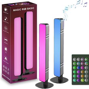 USB LEDアンビエントライト、音楽同期RGBアンビエントライト、長方形のテーブルライト、デスクトップピックアップランプ家庭用寝室用のアンビエントライトガジェット