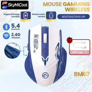 SKYMICOOL Rechargeable Bluetooth Mouse 5.4 Wireless mouse 2.4G Gaming mouse 6 buttons Android IOS Windows BM07