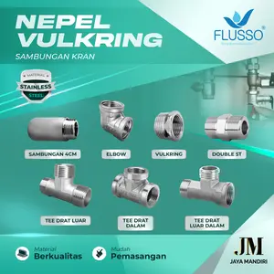 Flusso Nepel / sambungan / sock drat kran kamar mandi stainless double konektor nipple | 244