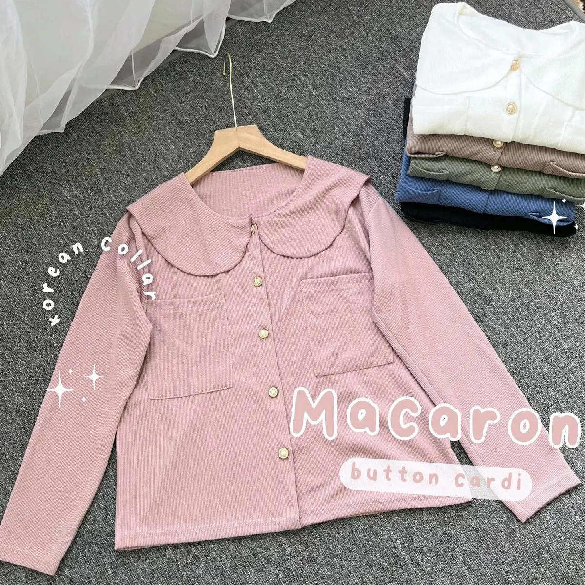MACARON BUTTON BLOUSE // BLOUSE KOREAN // BLOUSE RIBB