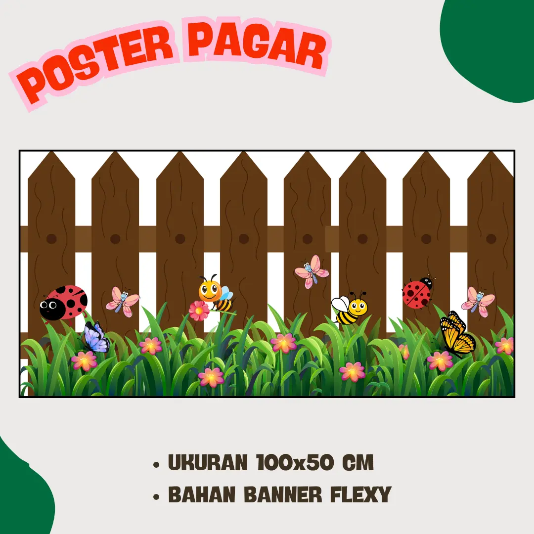 POSTER PAGAR - UKURAN 100X50 CM COCOK UNTUK HIASAN DINDING KELAS