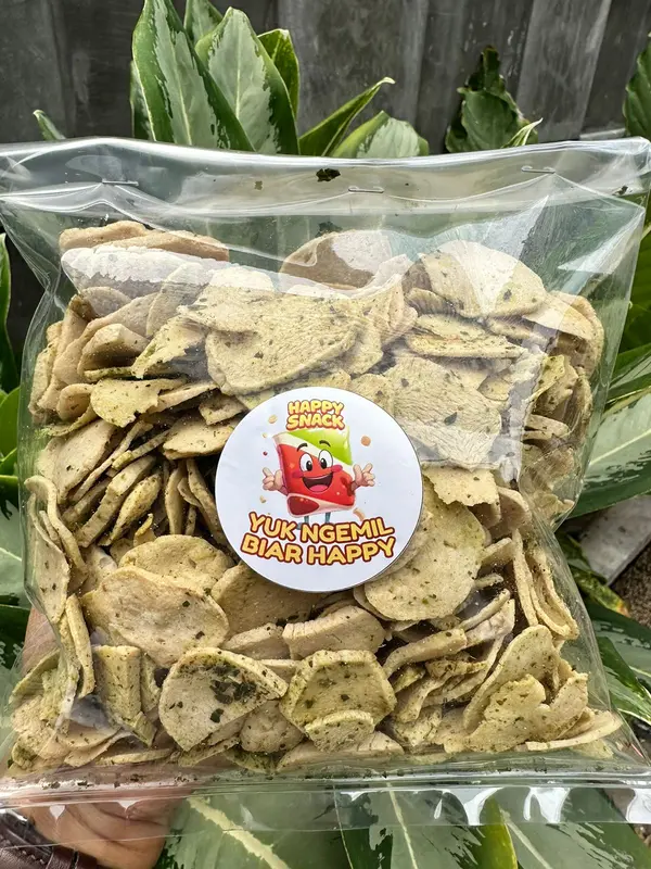 Basreng daun jeruk original 250gram kemasan praktis Cemilan Happy Camilan Snack renyah asin gurih Crispy Food 1
