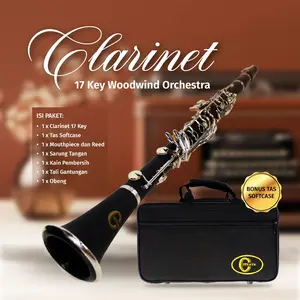Clarinet 17 Key Woodwind Orchestra Alat Musik Tiup Orkestra Ostrava O-6402N
