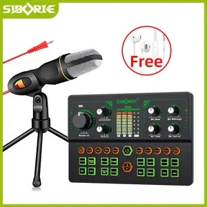 Siborie F996+SF666+E10 Paket Lengkap Live Soundcard Mic Karaoke For Streaming Langsung