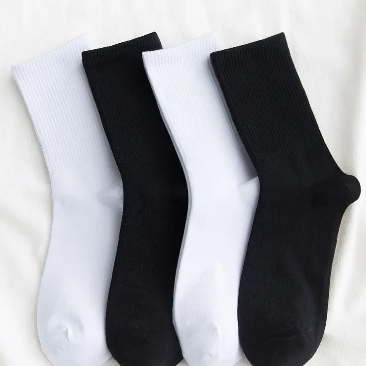 Kaos Kaki Sekolah Anak Pria & Wanita Hitam Putih Nyaman untuk Aktivitas Harian Shoes Sneakers Sandal