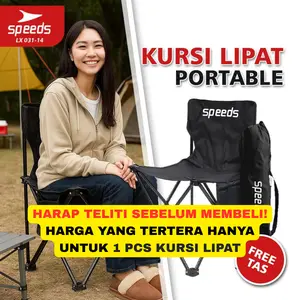 Speeds Kursi Lipat Outdoor Kursi Lipat Camping Portable Kuat Serbaguna Bahan Oxford Polyester Furnitur Berkemah Camping Furniture Indonesia 031-14 Hitam