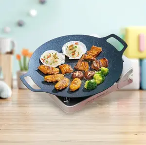 WAJAN KONDUKSI DATAR ANTI LENGKET UKURAN 34 CM MARBEL NON STICK MULTIGUNA Kitchenware Besi Pan