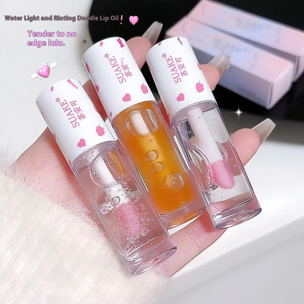 Lip gloss moisturizing, moisturizing, clear and hydrating, glass lips, purple, lipstick, lipstick, lip oil, women