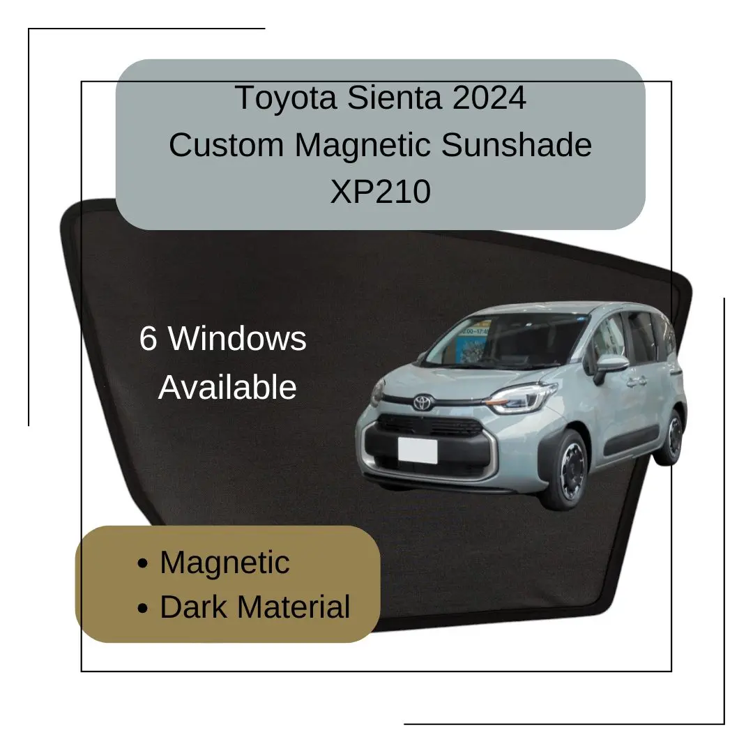 Magnetic Sunshade for 3rd Gen Toyota Sienta 2024. Dark Material. 6 Windows Available