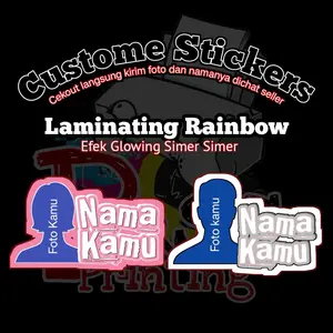 TANPA PO - Stiker Foto dan Nama Custom - Cetak Photo Sticker Paper Glossy Laminating Rainbow Stationery Waterproof  CarMotorcycle