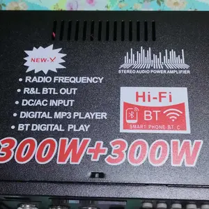 (BISA COD) Power Ampli Amplifier Bluetooth Karaoke Home Theater FM Radio 600W Original Bass