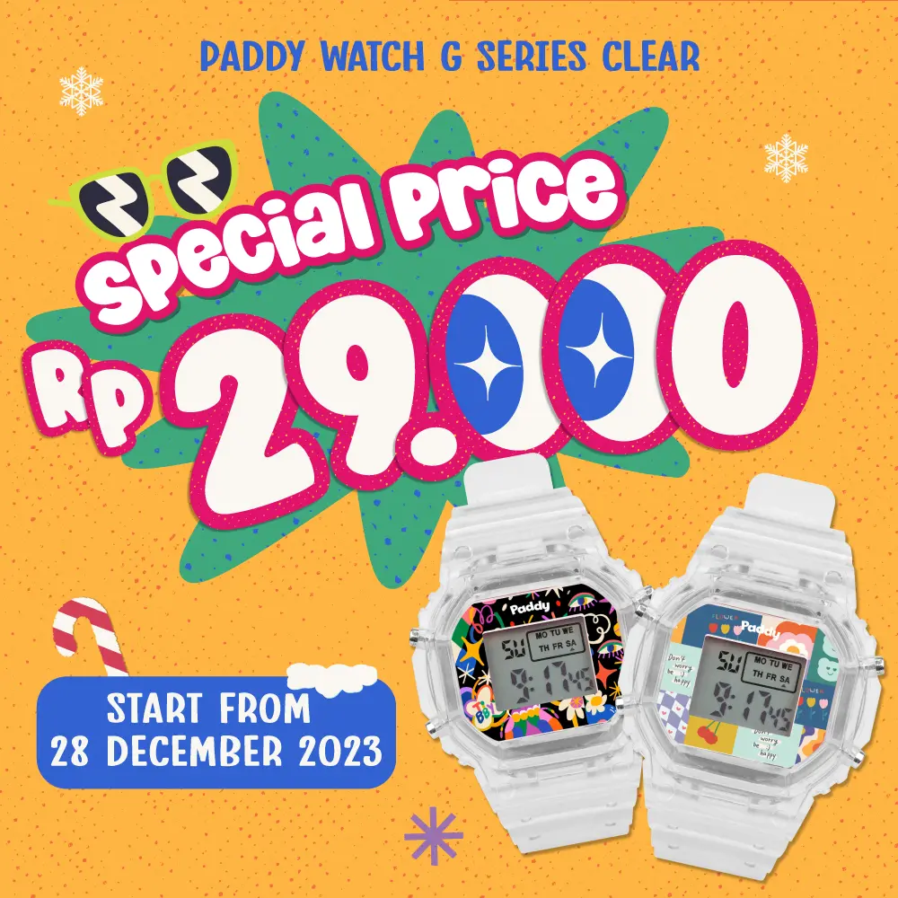 Paddywatch G Series Clear - Jam Tangan Rubber Digital Custom Gambar