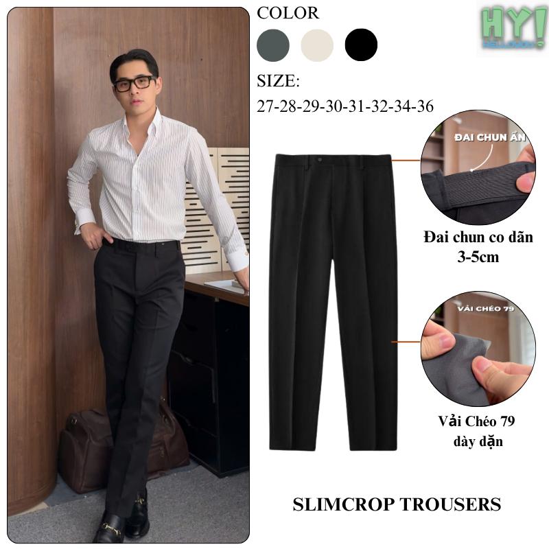    SMART PANT   Quần Âu nam Cao Cấp Cạp chun ẩn Chất Vải Chéo 79 dày dặn đứng form che khuyết điểm tốt Phong cách Lịch sự thanh lịch. 