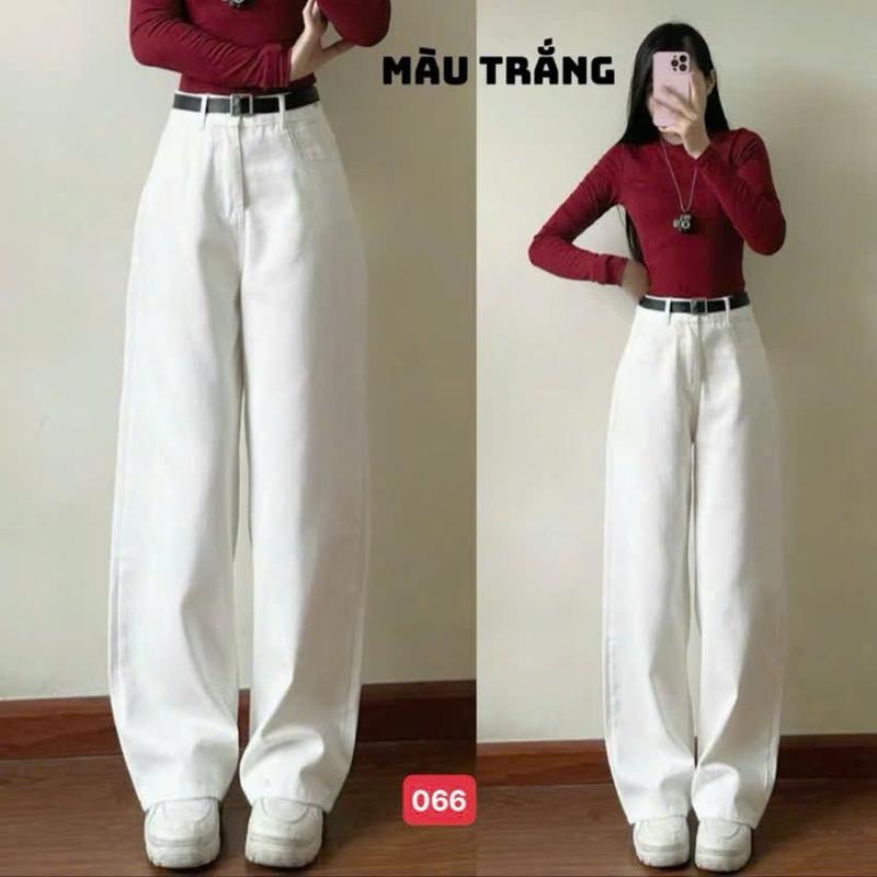 Quần Jean Suông Trơn Vải Mềm Hack Dáng, Quần Baggy Jean Nữ Ống Rộng mẫu mới thời trang Anh Thư Boutique19 - BG066