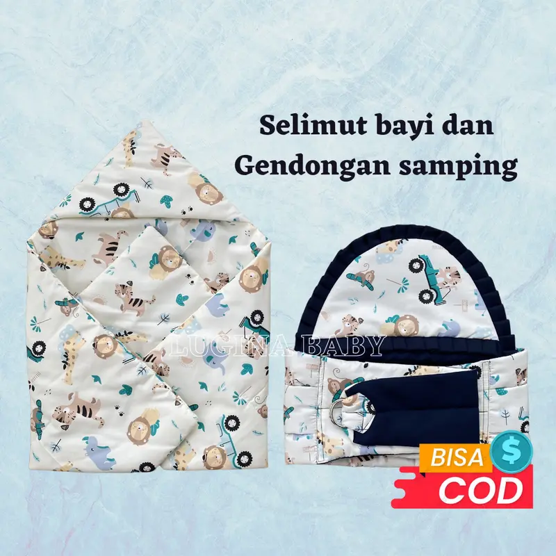 Set gendongan samping bayi dan selimut bayi 2 in 1 perlengkapan bayi termurah 2