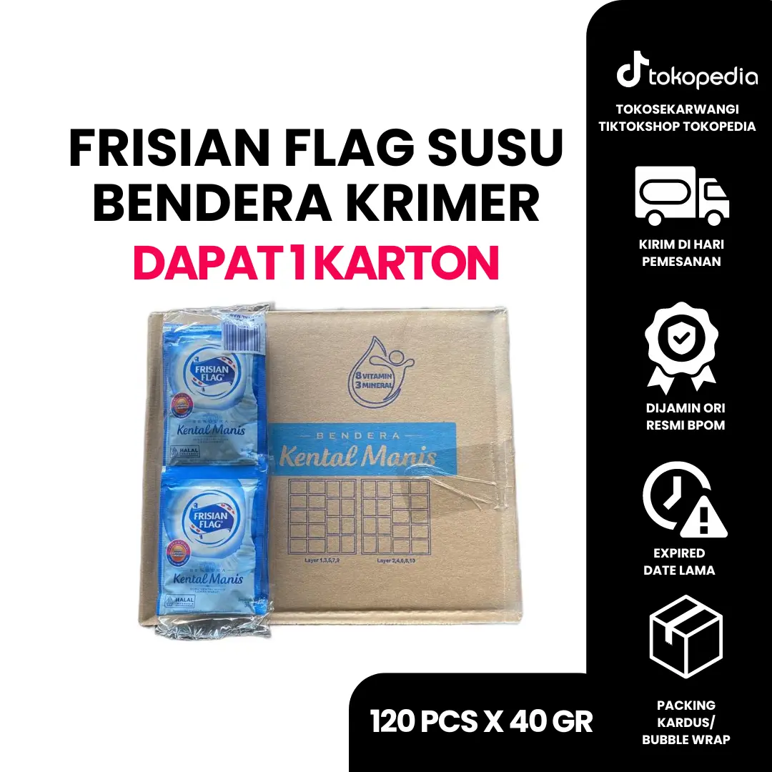 Bendera Krimer sachet frisian flag susu kental manis per karton isi 120 pcs milk condensed milk kental manis Baking