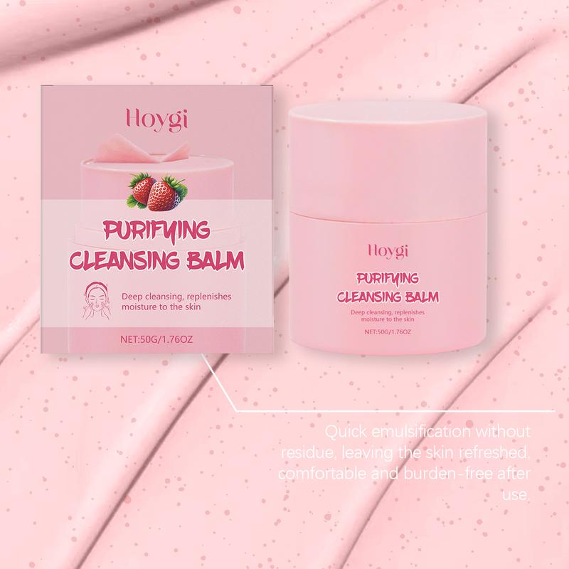 Product Introduction of Hoygi Strawberry Cleansing Makeup Remover Gentle Ingredients Makeup Removing Treatment Deep Cleansing Improves and Nourishes Skin Texture 6