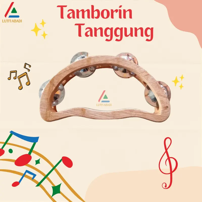 Tamborin kayu ukuran 21x13, alat musik tradisional 0