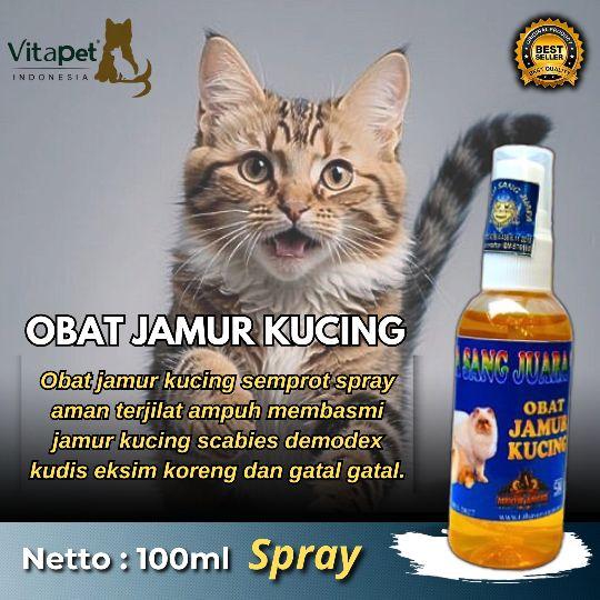 Obat Jamur Kucing Spray Aman Terjilat 100ml - Mencegah dan Mengobati Jamur pada Kucing
