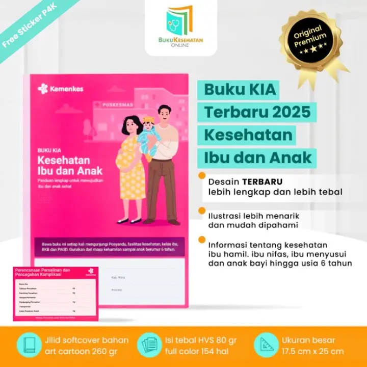 BUKU KIA - BUKU KESEHATAN IBU DAN ANAK - BUKU PINK KUALITAS PREMIUM EDISI TERBARU 2025