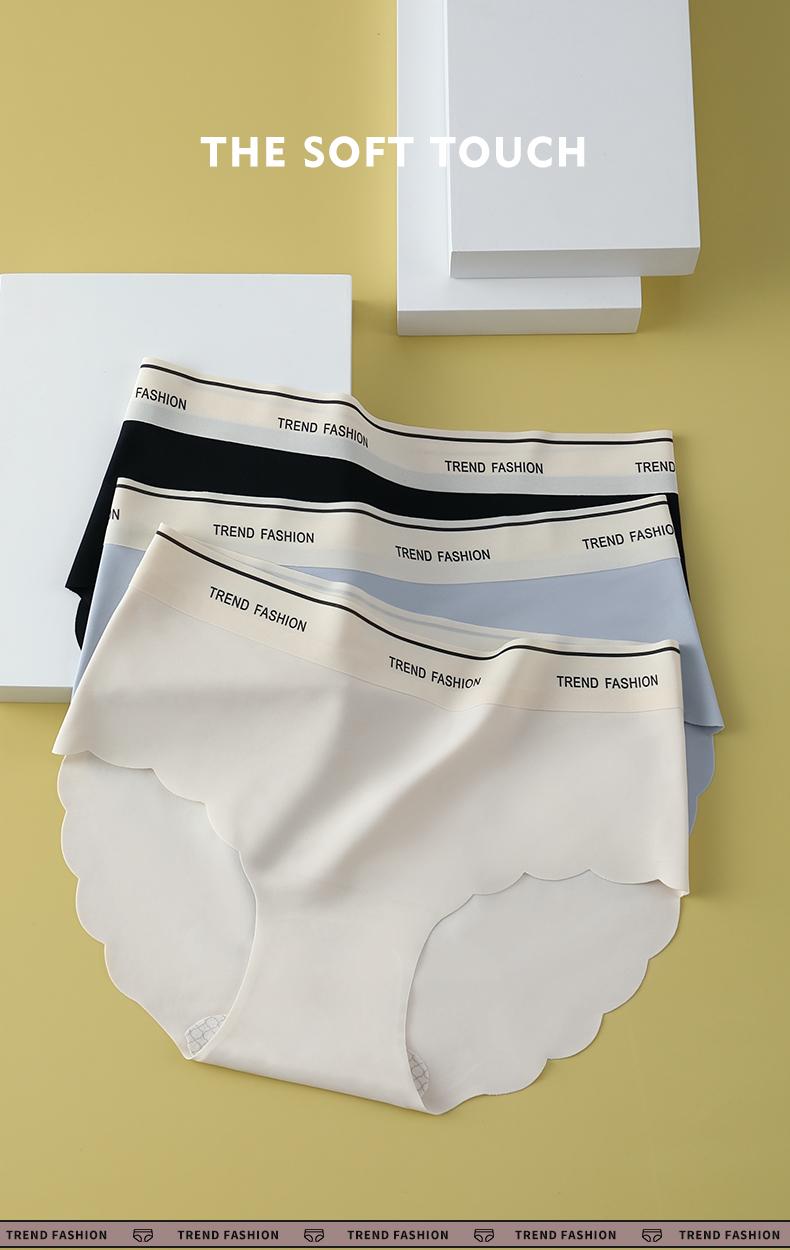 Product Introduction of 【UfurSkin】35-77.5 KG Mid-rise ice silk seamless invisible-feel panties for women, thin and breathable, with a sporty style, high-stretch. Made with a pure cotton, antibacterial gusset for added comfort and hygiene Lingerie Bridal Print   -86333 4