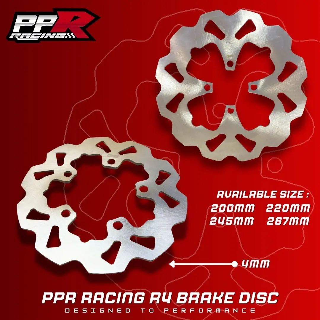 PPR RACING R4 BRAKE DISC 4MM CUTTING GALFER RCB 200MM 220MM 230MM 245MM 260MM 267MM 267MM ABS DEPAN BELAKANG FRONT REAR MJL PROTAPER RCB NVX