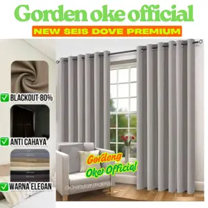Gorden Jendela atau Pintu Minimalis Bleckout Premium Dove Serirs Harga Per 1 PCS Serta Free Tali dan Cantolan, Gorden Sudah Di Steam Uap