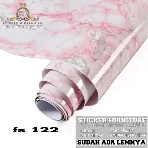 wallpaper motif marmer 50cm x120cm-anti minyak mudah dibersihkan -cocok untuk wastafel dapur dan dekorasi dinding -glossy Set Stiker