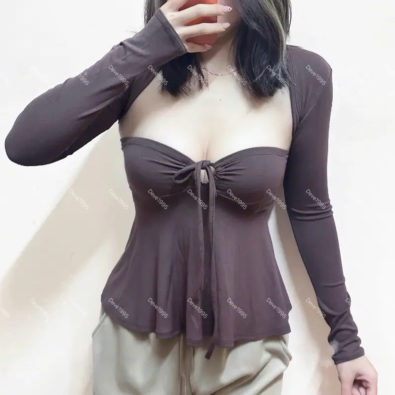 (Deal mở bán) (TẶNG ÁO KHOÁC) - áo ống dây rút cúp kèm áo khoác ngắn | BigBuy360 - bigbuy360.vn