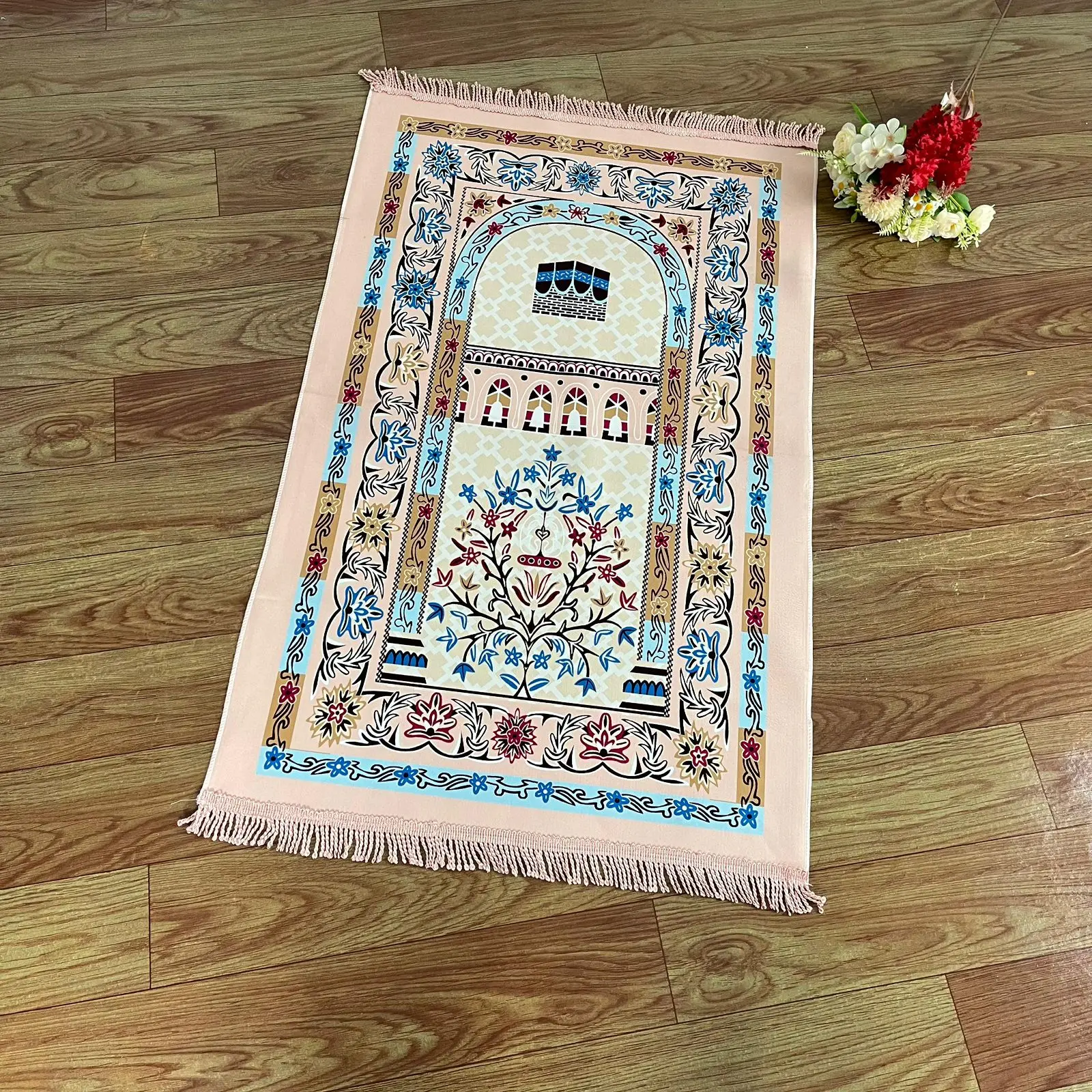 Sajadah Turki Turkey Sajadah Bahan Suede Scuba Halus Motif Ka'bah Fashion Muslim