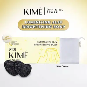 [BELI 1 BOX DAPAT 2 BATANG] KIME LUMINIZING JEJU BRIGHTENING SOAP / MENCERAHKAN WAJAH /EKSFOLIASI FLEK / CHARCOAL NIACINAMIDE COLLAGEN