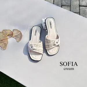 Aminah - Sofia Sandal Wanita Fashion Elegan Cantik Super Empuk Kekinian Sandal Teplek Cewek Simple Sandal Flat Perempuan Sehari Hari Pasti Promo