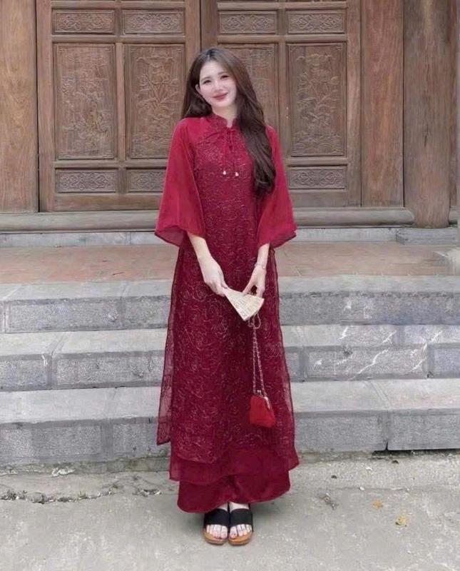  sét áo dài tay lửng cổ tàu kèm quần dài siêu xinh phù hợp mặc đi chơi đi tết chụp hình 