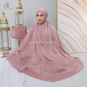 AL Lizza - Mukena Dewasa 2in1 Bunga Embos Santorini Silk Series