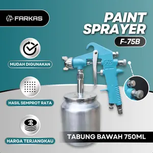 Spraygun Tabung Bawah spray gun f75-B kepala semprot cat kompresor