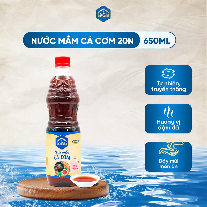 Nước mắm cá cơm Lê Gia chai 650ml - kho nấu đậm đà