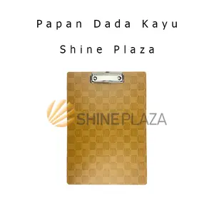 Papan Jalan Dada Ujian Kayu F4 - Wooden Clipboard Folio Clip Board