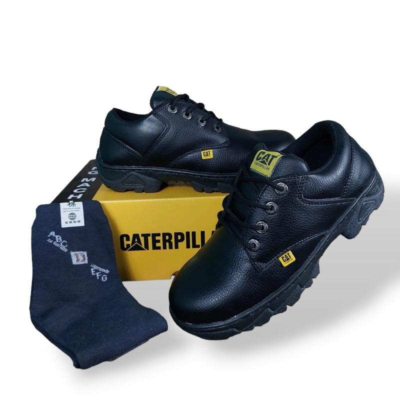 SEPATU SAFETY LOW TALI HITAM UJUNG BESI SEPATU KERJA PROYEK SLIP ON 3