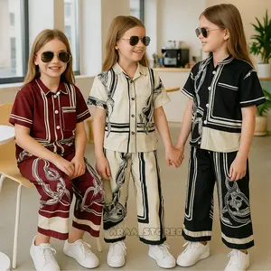 set kemeja rayon viscose anak perempuan 3-10thn