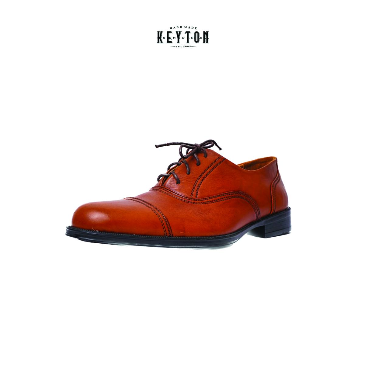 Keyton Leather VICENZA TAN Sepatu Formal Pria Kulit Asli