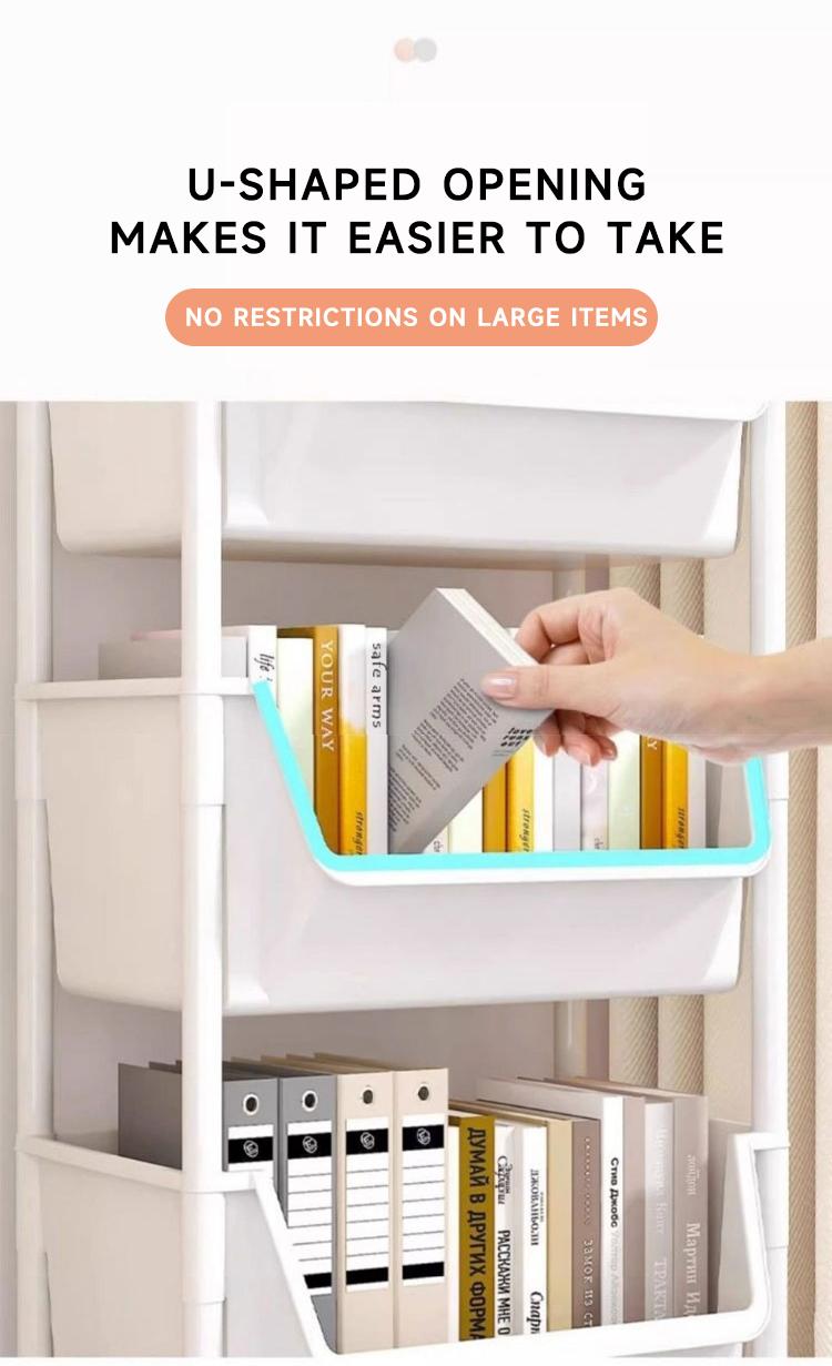Product Introduction of Trolley rotating Book shelf Kitchen Storage Rack Kitchen Corner Narrow Slit Storage Cabinet Home Organizer Under the table Trolley Cart 53