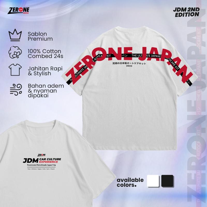 Product Introduction of Zerone T-Shirt JDM 1st Edition Putih Oversize Kaos Oblong Distro Lembut Baju Atasan Pendek Polos Pria Wanita Katun Combed Dewasa Surfing Sablon Cowok 3