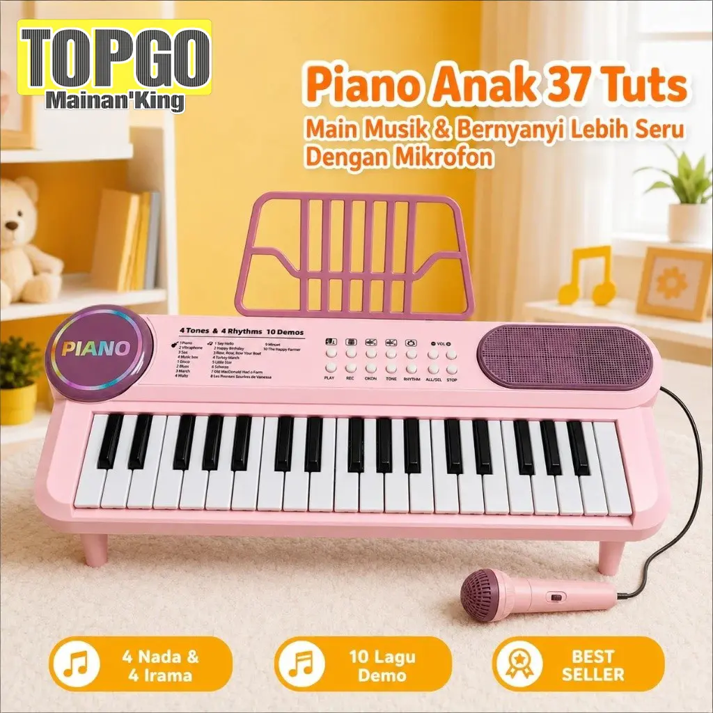 Piano Anak Elektronik Mainan 37 Keys Digital Elektronik Piano Mic Keyboardic