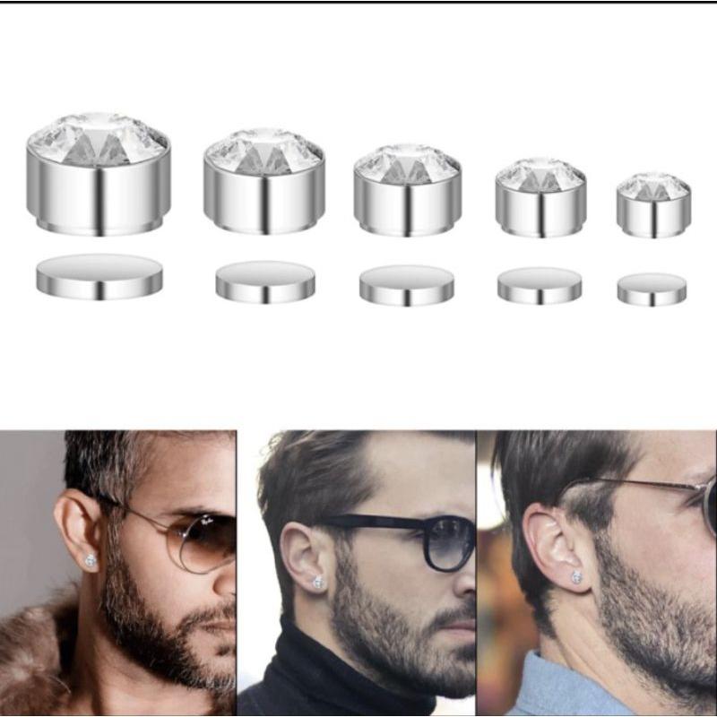 anting permata magnet anting berlian wanita pria 4