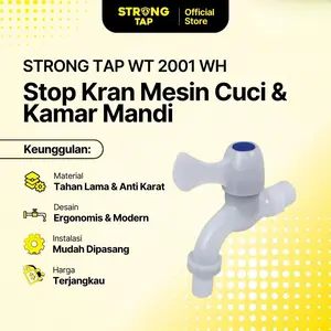 STRONG TAP Keran Air Tembok Kran Taman Kran Rumah Kran Wudhu Mushola Masjid  Plastik Polypropylene Anti Karat Anti Bocor 1/2 Inch WT 2001 WH Putih Spesial Ramadhan Sale