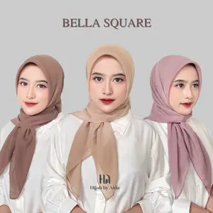 Hijab Segi Empat Bella Square Polycotton Premium Anti Letoy