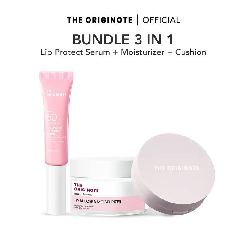 The Originote Bundle 3in1 Moisturizer + Lip SPF + Cushion 1