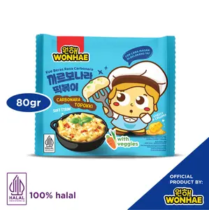 Topokki Kids Carbonara Wonhae 80gr - Baby Shark, Makanan Korea Instan Halal - Food