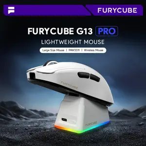 FURYCUBE G13PRO Wrieless Mouse With Base Lightweight Ergonomic Medium Large Hands PAW3311 Suitable MAC/WIN 【Official 1year Warranty】